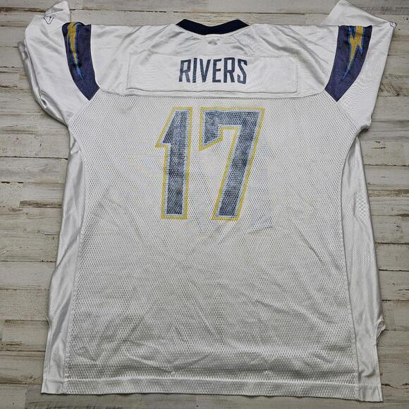Vintage Reebok On Field NFL San Diego Chargers Jersey Philip Rivers #17 Men XL - Picture 2 of 7